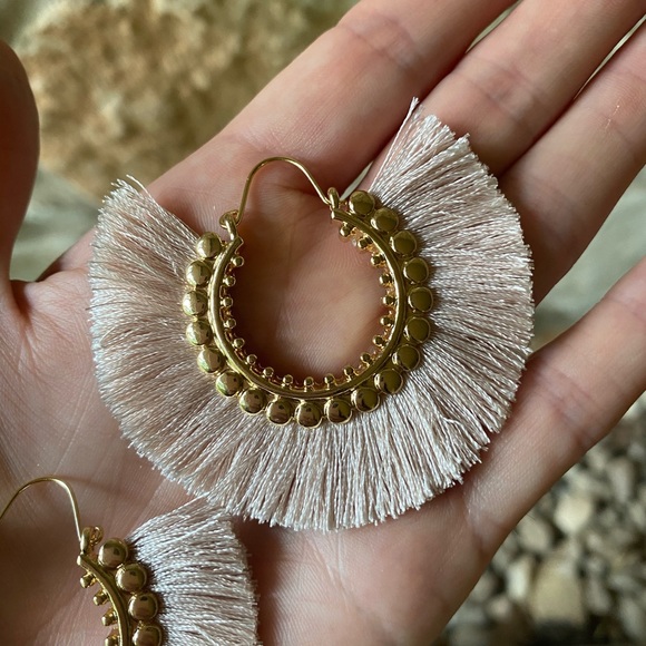 Amelia Filigree Silk Hoop Earrings - Picture 2 of 3